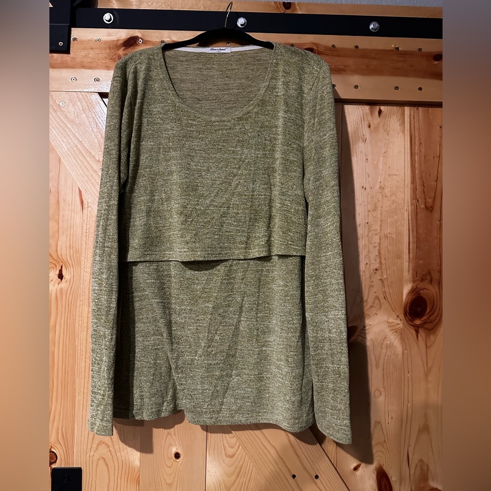 Olive Green Nursing Top
